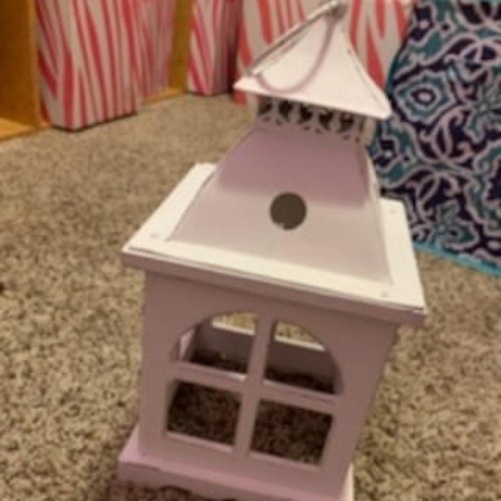 Pink zebra country lantern shade